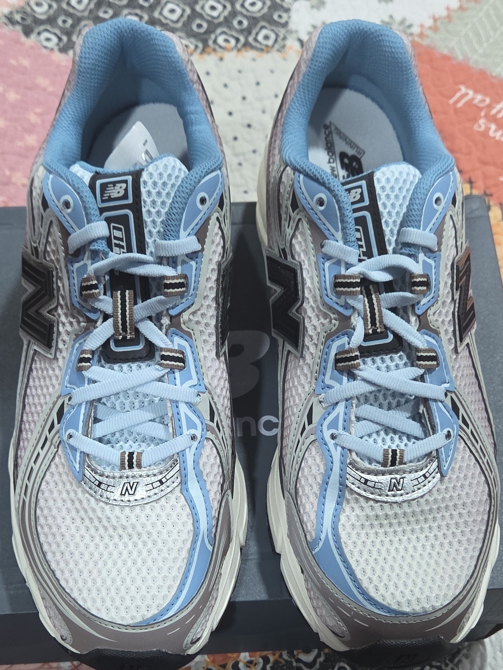 New Balance Unixes Light Blue, White and Gray Athletic Sneakers